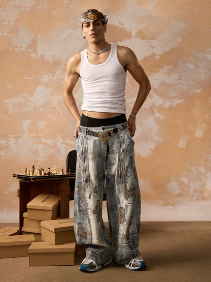 RO Style Washed Barrel Jeans - 2421 