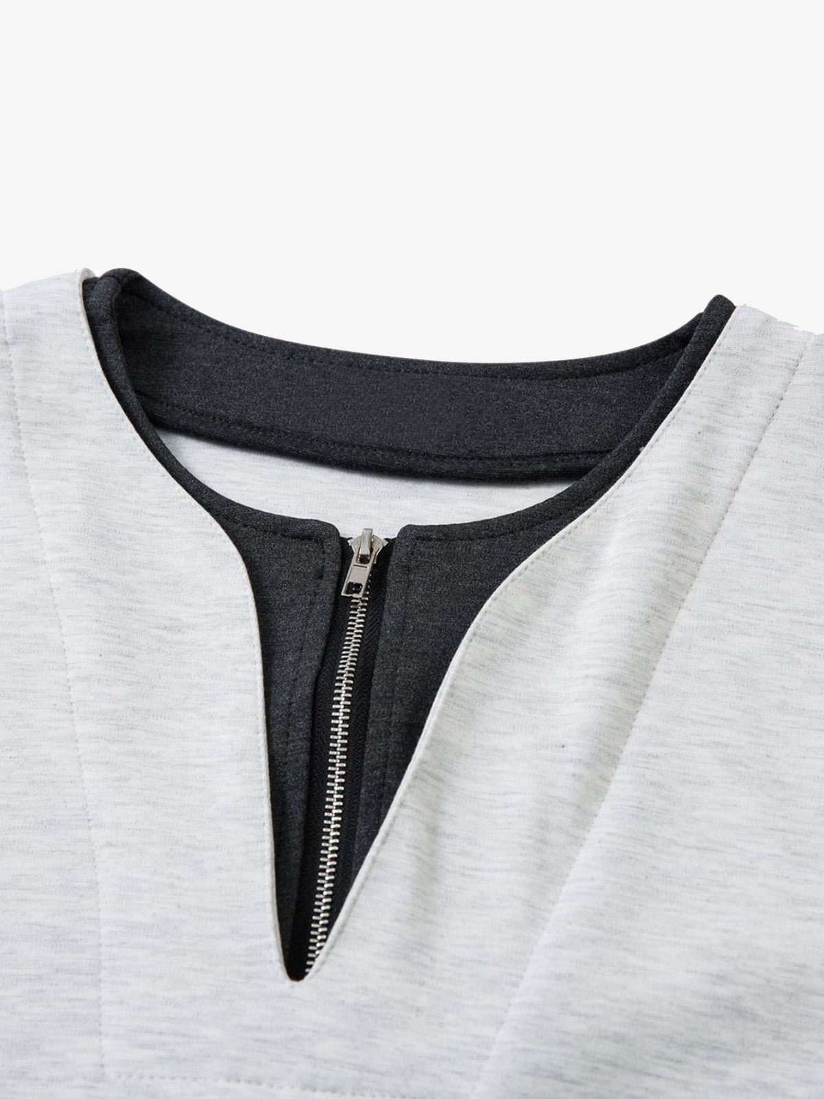 Contrast Color Stitching Faux Two-Piece T-shirt 