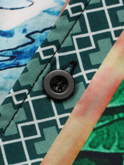 Mountain Coconut Printed Hip-Hop Short Set 