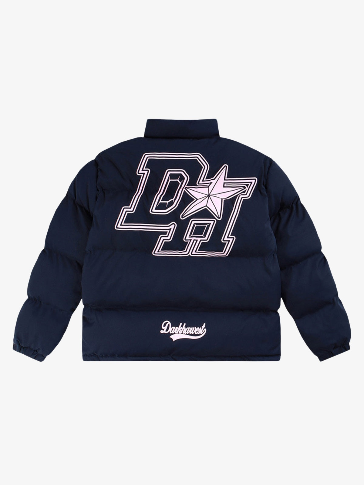 Retro Letter Print Down Jacket - 1393 