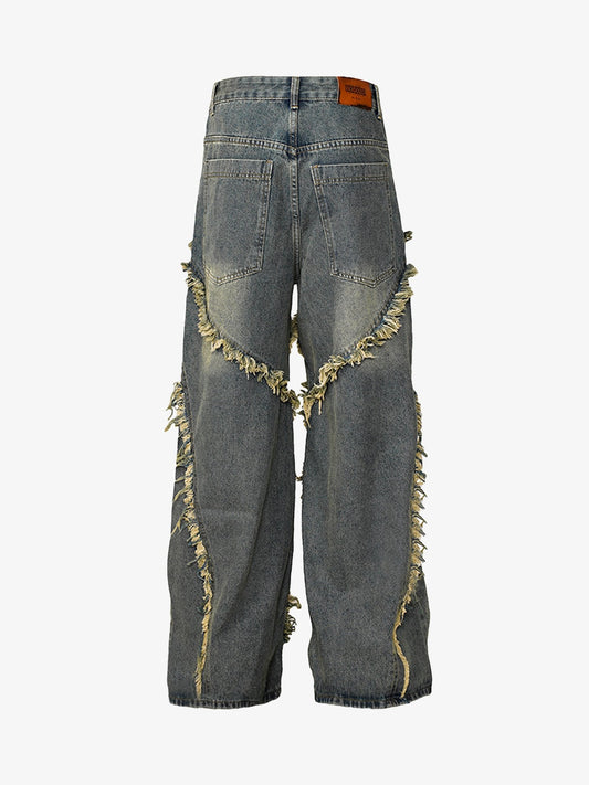 Thesupermade High Street Hip Hop Washed Distressed Jeans - 2069 