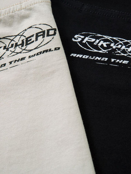 Wasteland Style Heavy Dirty Dyed Print T-shirt 