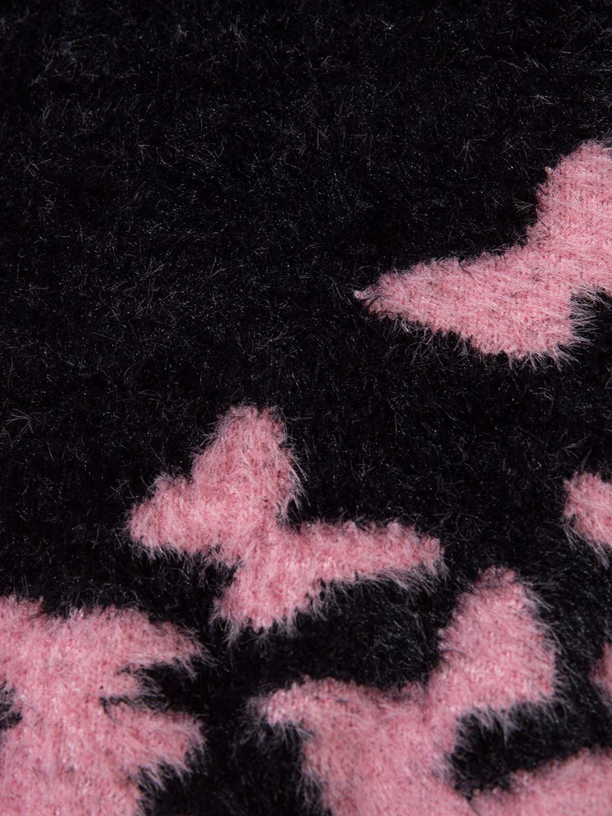 Thesupermade Faux Mink Butterfly Zip Up Turtle Neck Sweater 