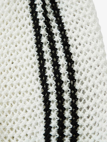 Knitted Short Sleeve Polo Sweater 