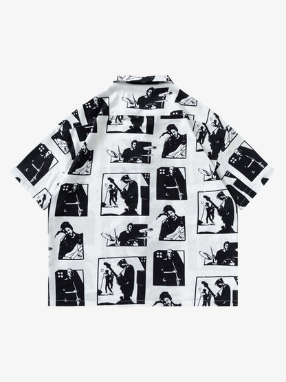 Thesupermade Portrait Pattern Short-sleeved Shirt 