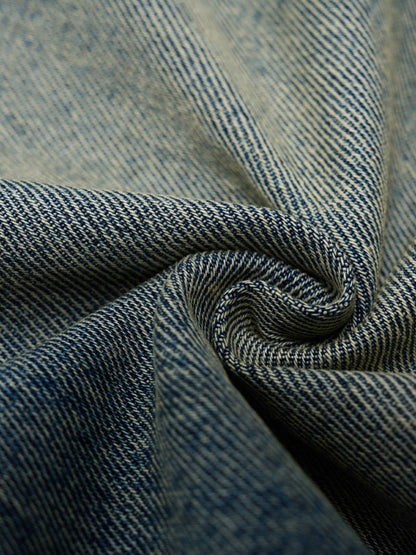 Washed Distressed Barrel Denim Jorts 