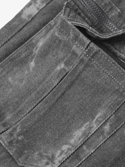 Thesupermade High Street Hip-hop Distressed Washed Work Jeans 