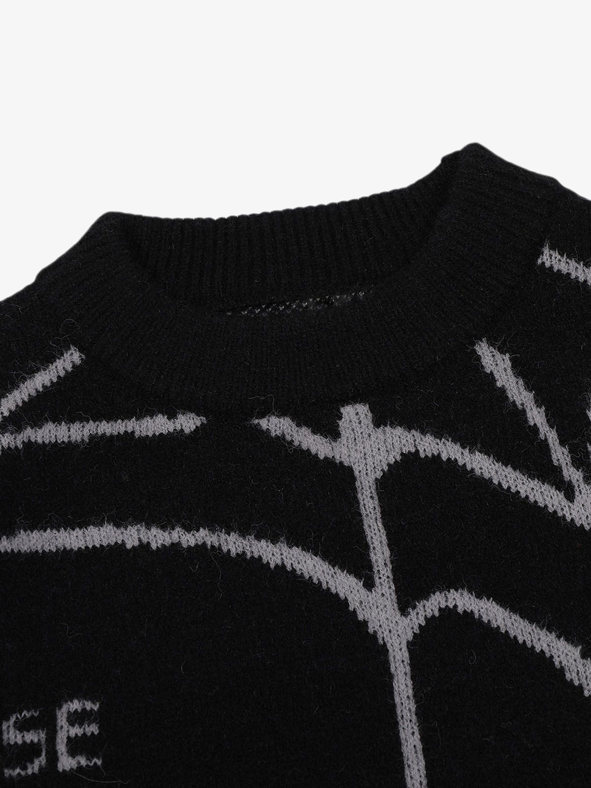 Thesupermade Spider&Heart Knit Crew Neck Sweater - 2323 