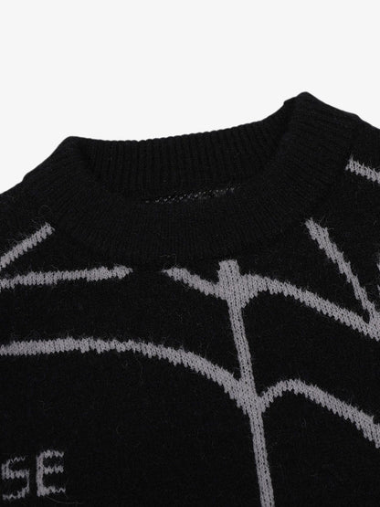 Thesupermade Spider&Heart Knit Crew Neck Sweater - 2323 