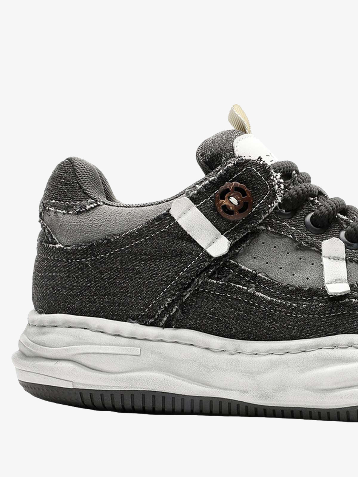 Distressed Deconstructed Split Whisker Platform Sneakers 