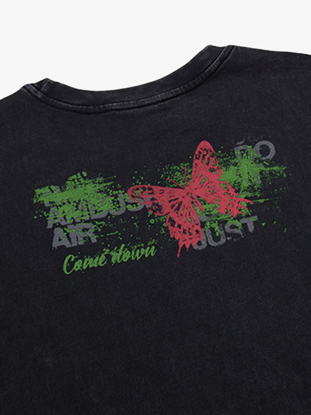 Distressed Graphic Butterfly Print Vest 