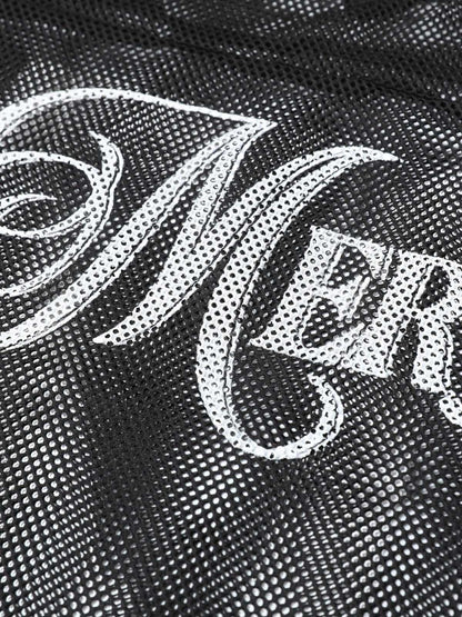 Jersey Mesh Blouse Hollow T-shirt 