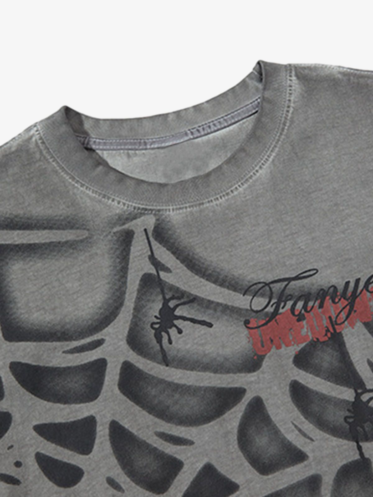 Raggedy Design Spider Web Graphic Vest - 2360 