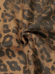 French Terry Cheetah Print Suede Tracksuit - 2277 