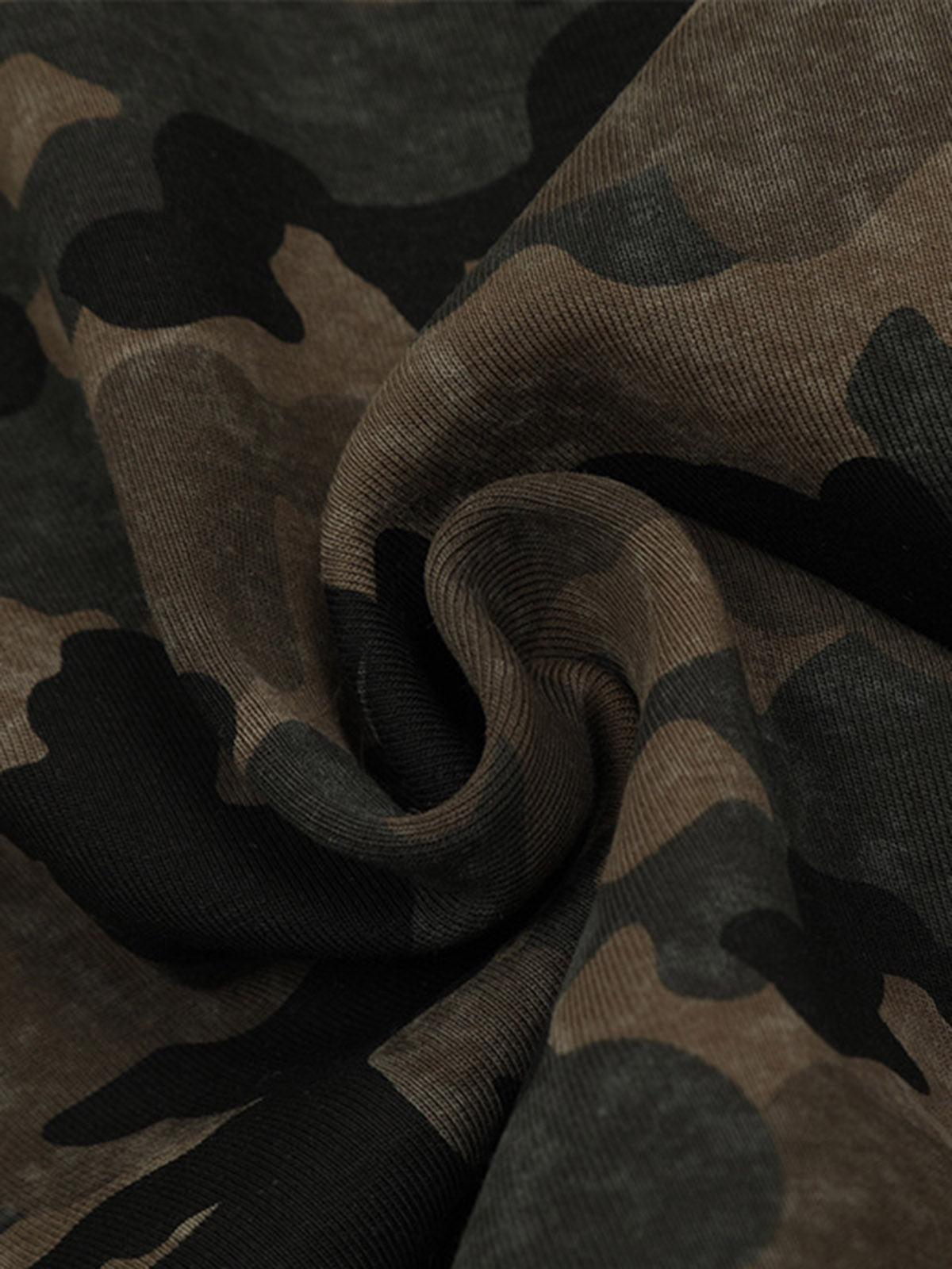 Hotfix Rhinestones Camouflage Fur Hooded Fleece Jacket - 2357 