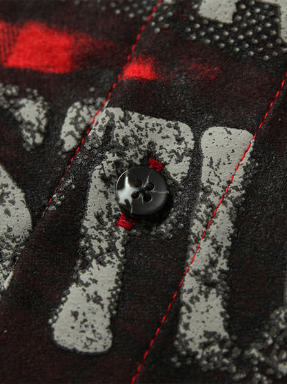 Street Creative Pin Print Plaid Shirt 