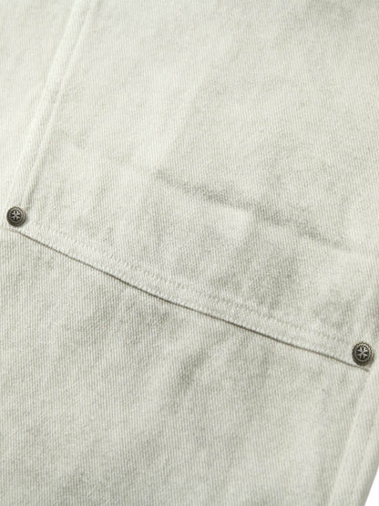 Washed Tie-Dyed  White Work Pants 