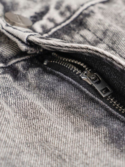 Thesupermade Washed Multi-pocket Cargo Jeans 