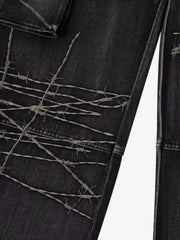 Thesupermade High Street Embroidery Hip-Hop Jeans - 2122 