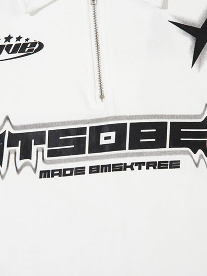 Thesupermade High Street Racing Long Sleeve Polo Shirt- 1980 