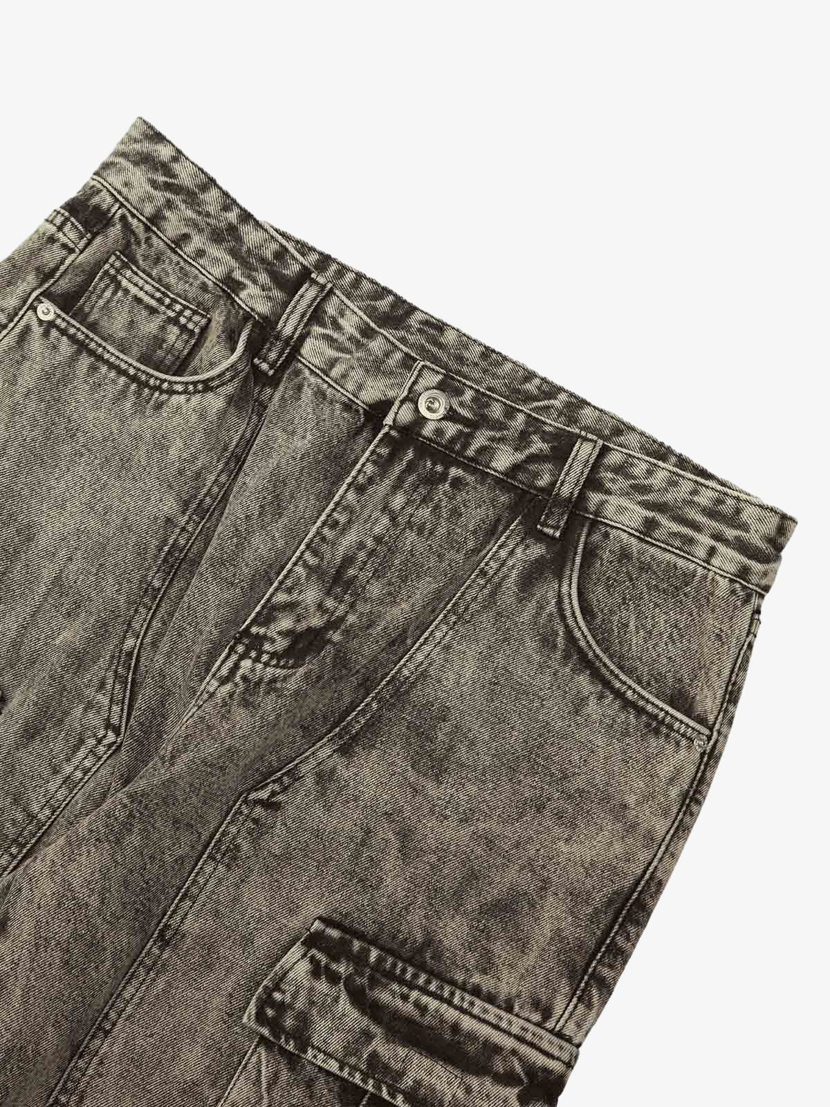 Thesupermade American Street Style Washed Distressed Work Jeans - 2354 