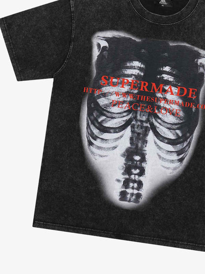 Thesupermade Skull Image Street Hip-Hop T-shirt - 2131 