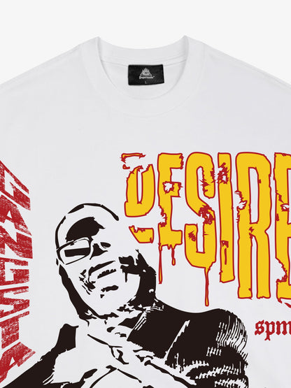 Retro Letter Protrait Graphic Print T-Shirt 