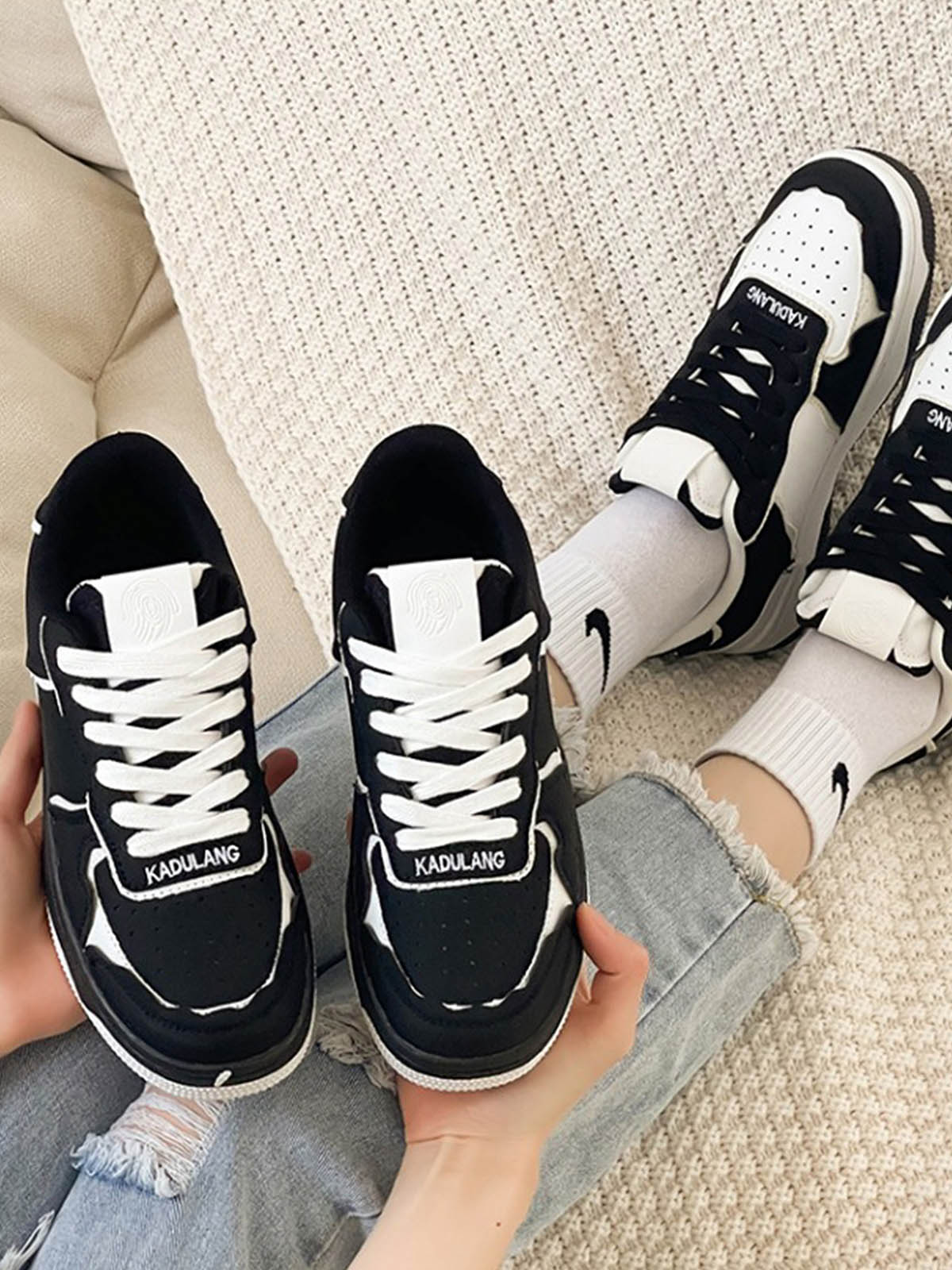 Thesupermade High Street Black And White Board Casual Shoes -1554 