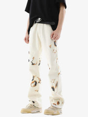 Thesupermade American Retro Lace Patchwork Jeans 