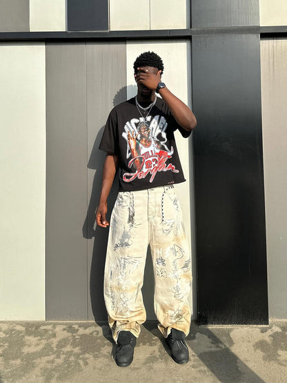 Thesupermade Hand-painted Graffiti Baggy Jeans - 1885 