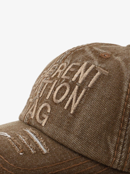 Washed "DIFFERENT GENERATION" Denim Baseball Cap 