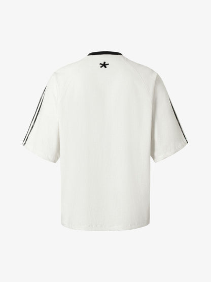 Heavy Washed Street Metal Collar T-shirt 