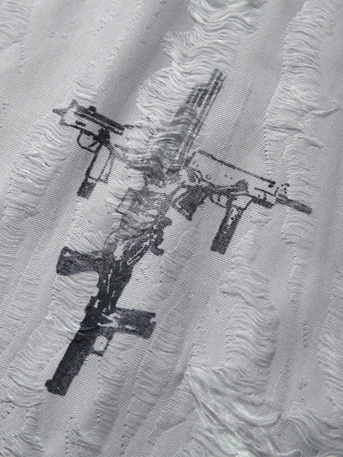 Street Stitching Cross Print T-shirt 
