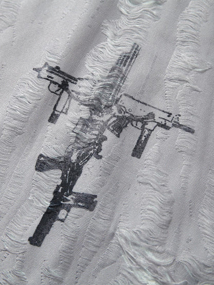 Street Stitching Cross Print T-shirt 