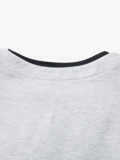 Contrast Color Stitching Faux Two-Piece T-shirt 