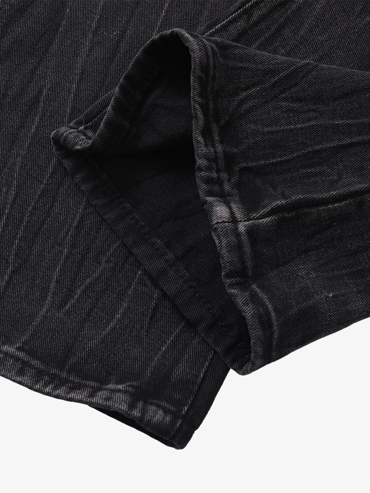 Washed Distressed Straight Jeans 