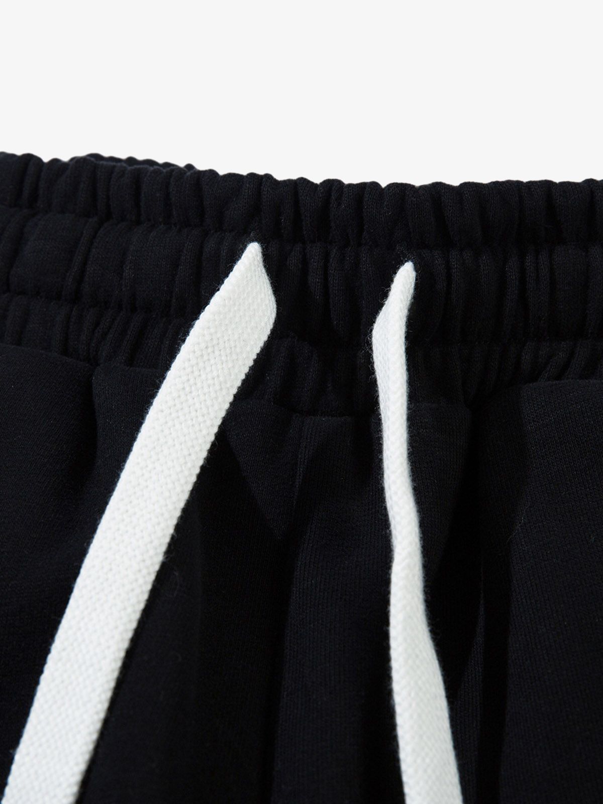 Thesupermade Drawstring Slash Plaid Stitching Straight Pants 