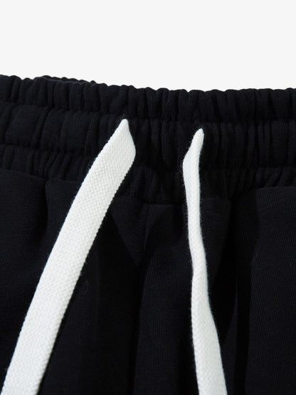 Thesupermade Drawstring Slash Plaid Stitching Straight Pants 