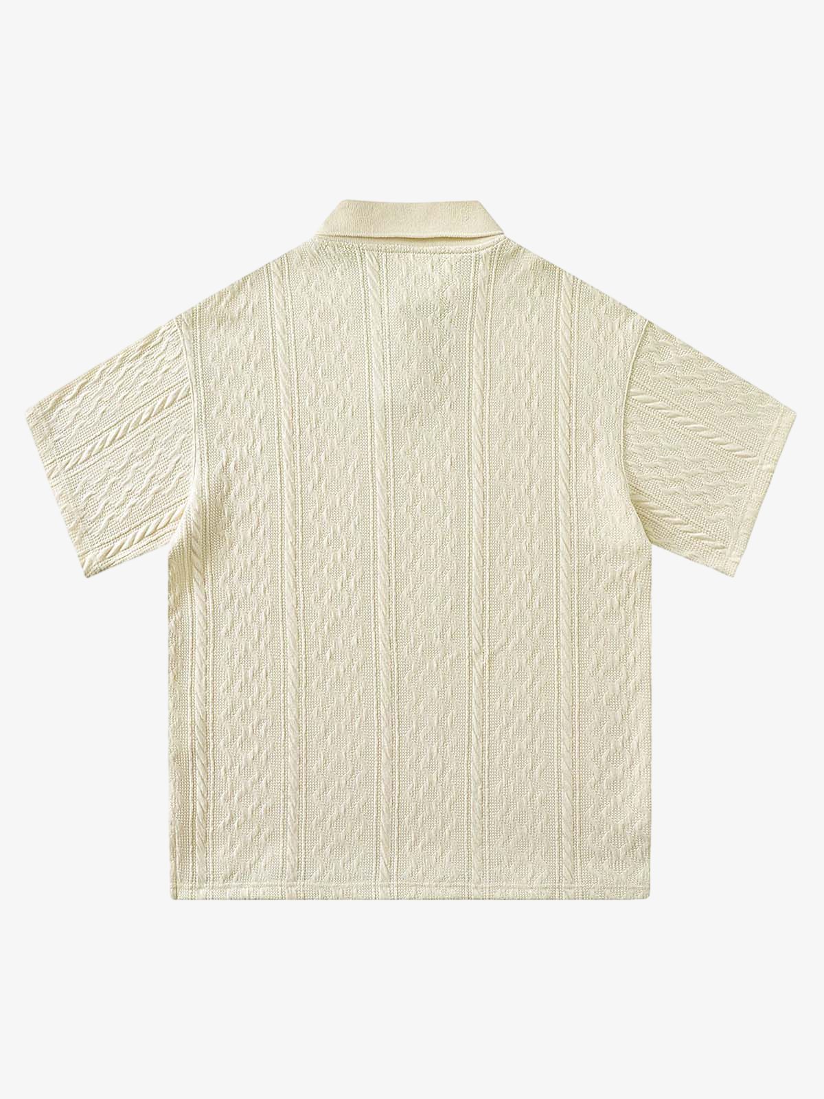 Vintage Print Lapel Short Sleeve Polo Shirt 