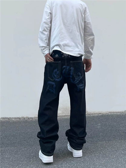 Thesupermade Petal Letter Straight Jeans 