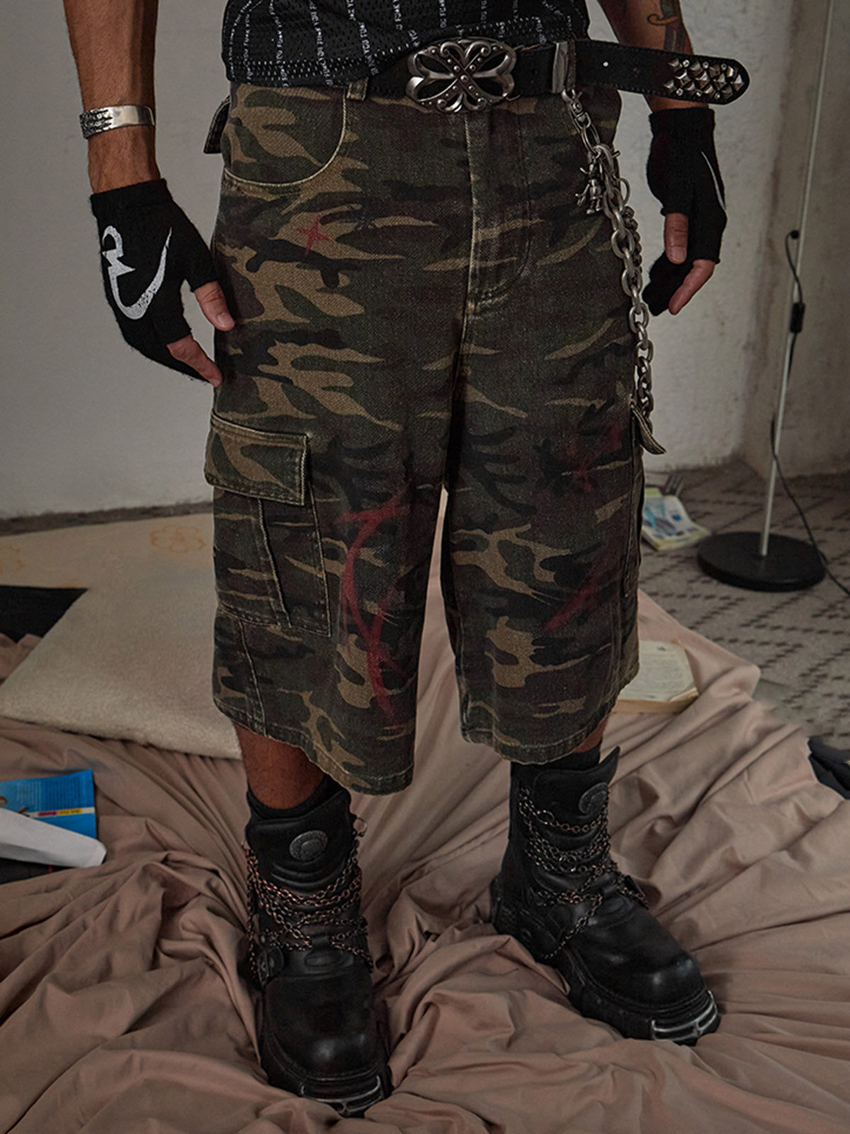 Thesupermade Multi Pockets Camo Jorts 