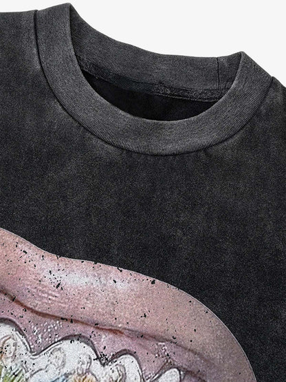 Full Diamond Tooth Pattern T-Shirt - 2258 