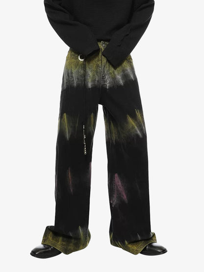 Thesupermade Graffiti Fun Tie-Dye Straight Jeans 
