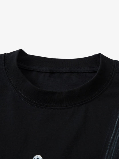 Wasteland Style Heavy Dirty Dyed Print T-shirt 