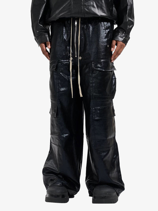 RO-style multi-pocket matte coated overalls - 2094 