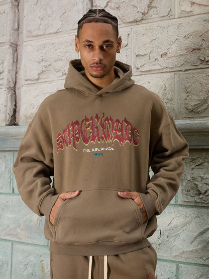Thesupermade Oversized Graphic Hoodie Set 