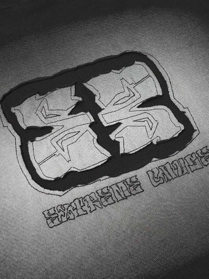 Washed  Patch Embroidery T-shirt 