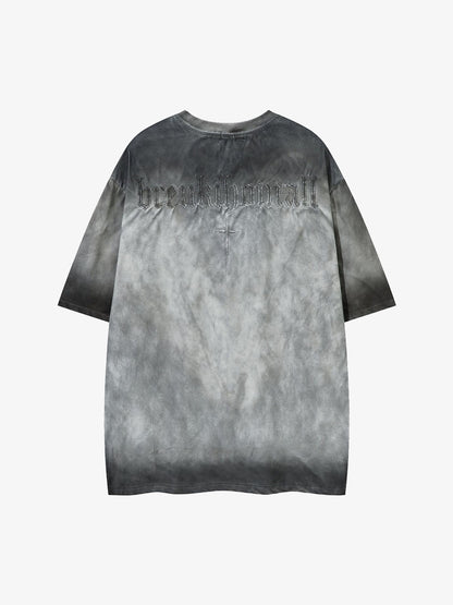Oversized Cross and Studed T-Shirt 