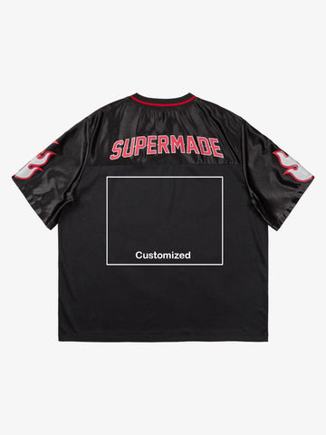 Original Flame Print Football Jersey T-Shirt 