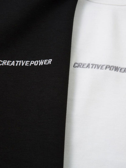 Retro Rivet Letter Embroidered T-shirt 